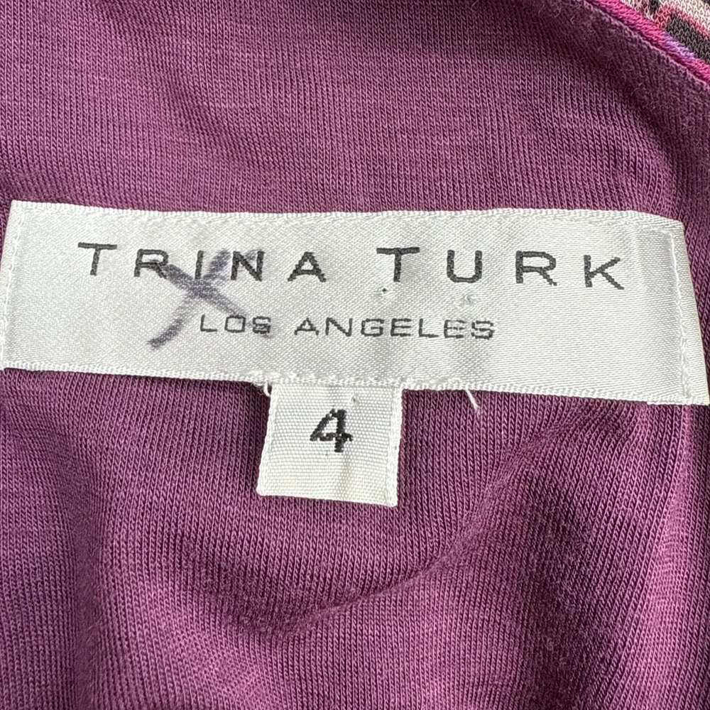 Trina Turk Halter Dress Size 4 Empire Waist Sheath Multicolor Abstract Print - Picture 9 of 12